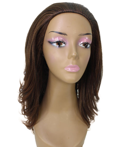 Leal Dark Auburn Brown Blend Short Celebrity Style Half Wig