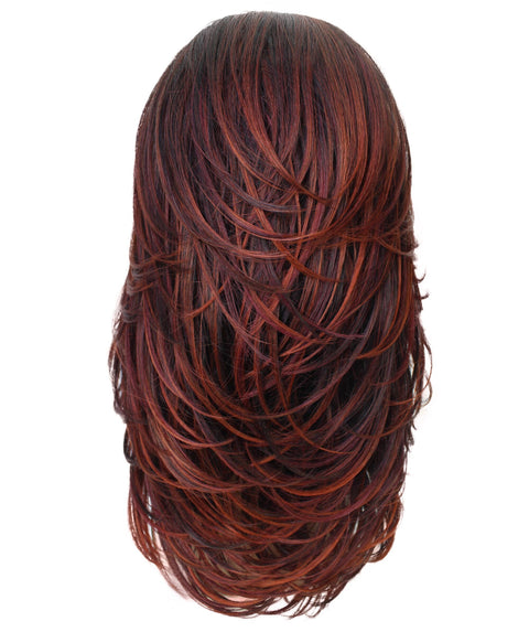 Leal Deep Red with Black Blend Short Celebrity Style Half Wig