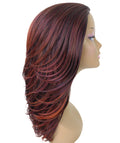 Leal Deep Red with Black Blend Short Celebrity Style Half Wig