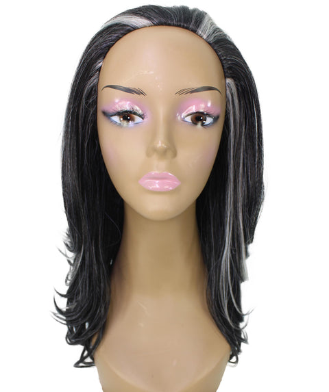 Leal Dark Charcoal Gray Short Celebrity Style Half Wig