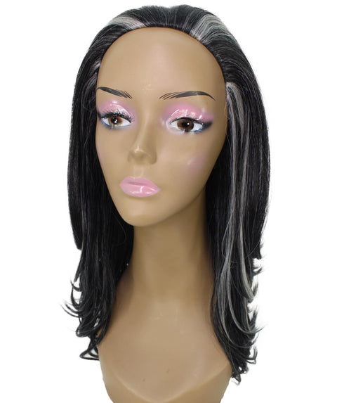 Leal Dark Charcoal Gray Short Celebrity Style Half Wig