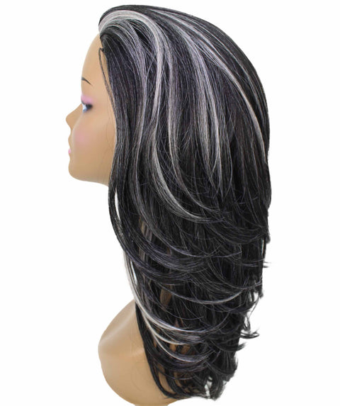 Leal Dark Charcoal Gray Short Celebrity Style Half Wig