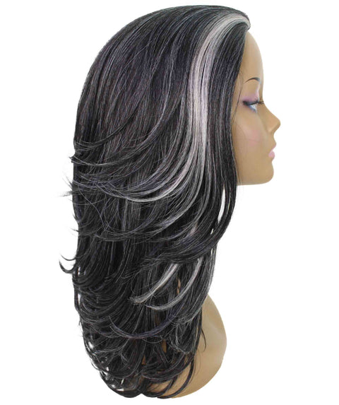 Leal Dark Charcoal Gray Short Celebrity Style Half Wig