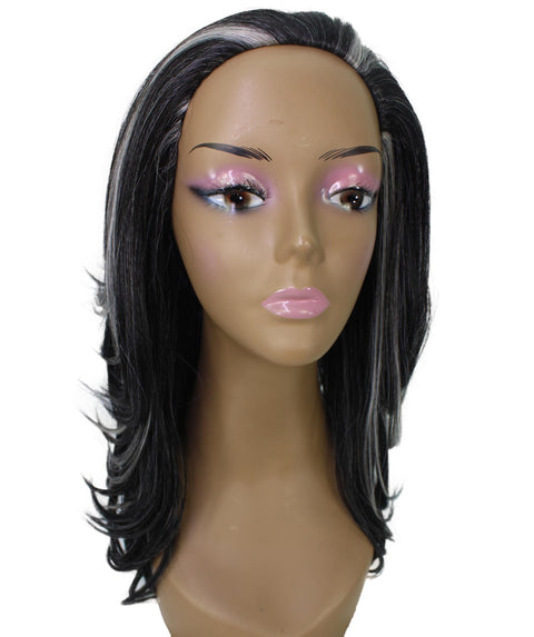 Leal Dark Charcoal Gray Short Celebrity Style Half Wig