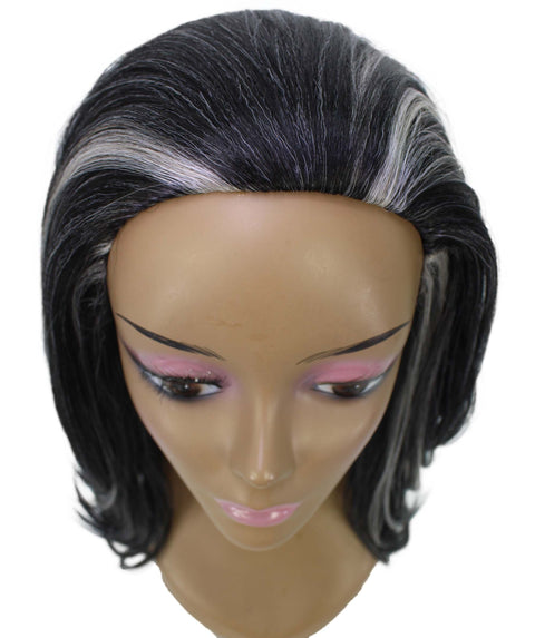 Leal Dark Charcoal Gray Short Celebrity Style Half Wig