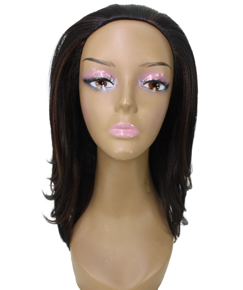 Leal Dark Brown Blend Short Celebrity Style Half Wig