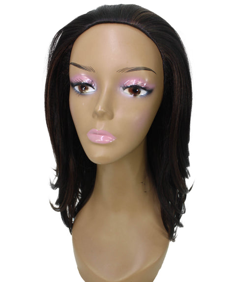 Leal Dark Brown Blend Short Celebrity Style Half Wig