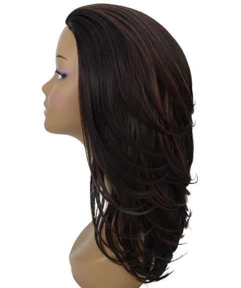 Leal Dark Brown Blend Short Celebrity Style Half Wig