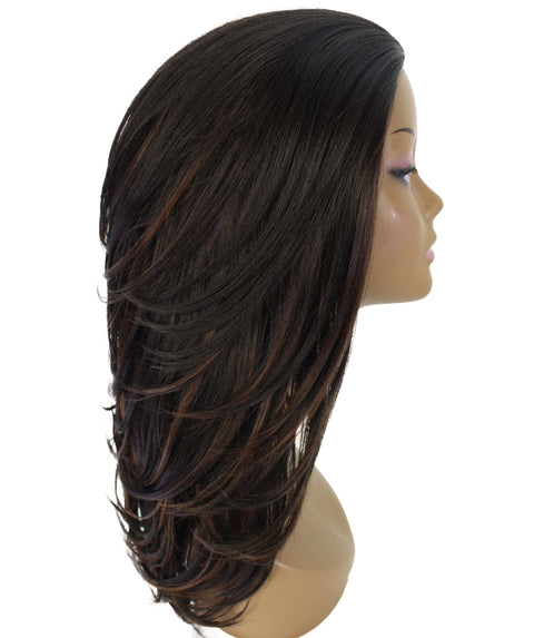 Leal Dark Brown Blend Short Celebrity Style Half Wig