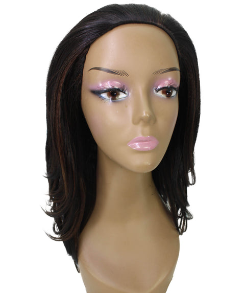 Leal Dark Brown Blend Short Celebrity Style Half Wig