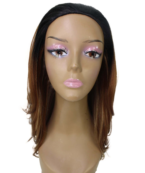 Leal Black Blend Short Celebrity Style Half Wig