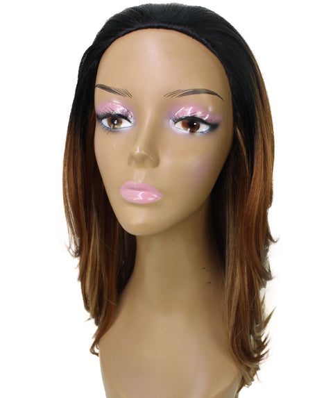 Leal Black Blend Short Celebrity Style Half Wig