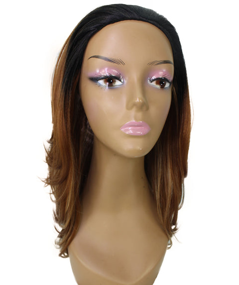 Leal Black Blend Short Celebrity Style Half Wig