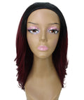 Leal Deep Pink to Black Blend Short Celebrity Style Half Wig