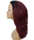 Leal Deep Pink to Black Blend Short Celebrity Style Half Wig
