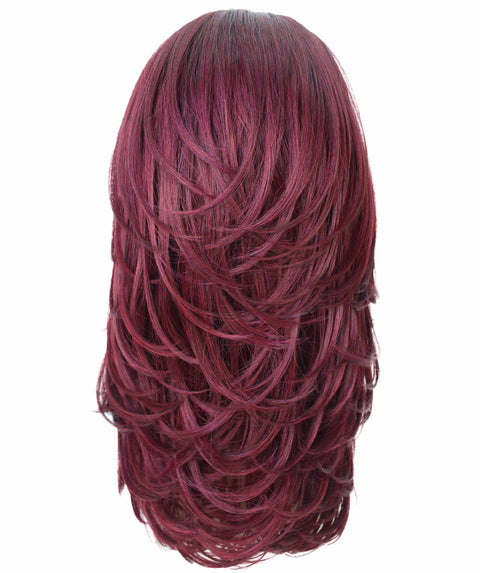 Leal Deep Pink to Black Blend Short Celebrity Style Half Wig