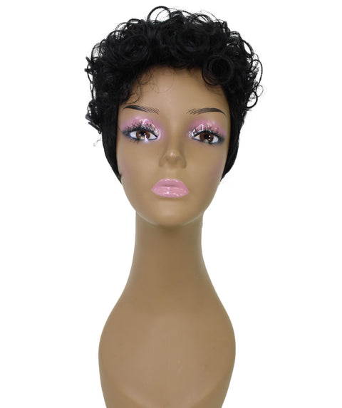 Sydney Black Short Tousled Curly Hair Wig