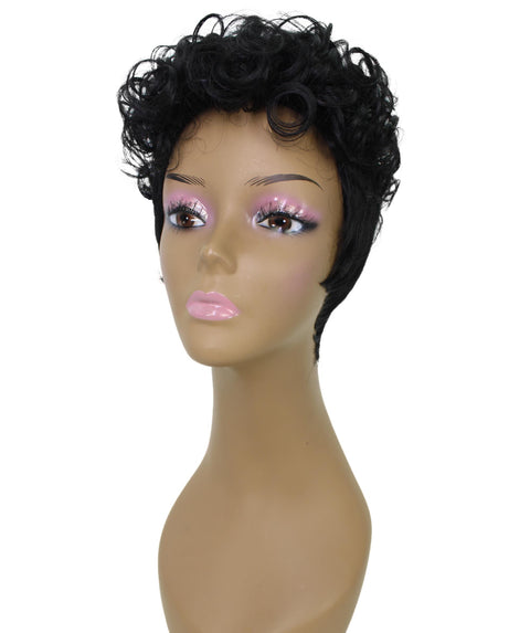 Sydney Black Short Tousled Curly Hair Wig