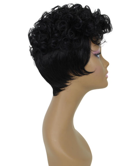 Sydney Black Short Tousled Curly Hair Wig