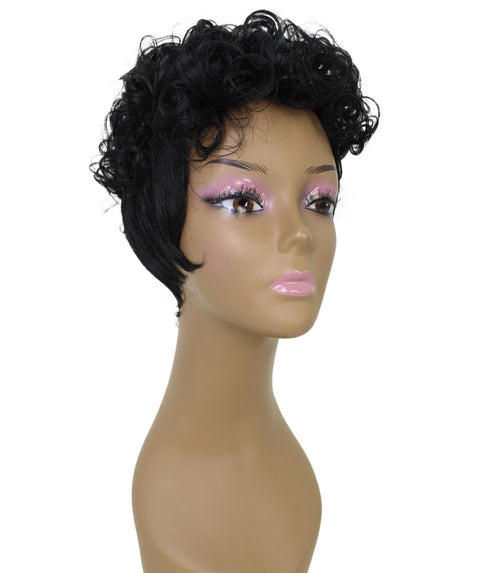 Sydney Black Short Tousled Curly Hair Wig