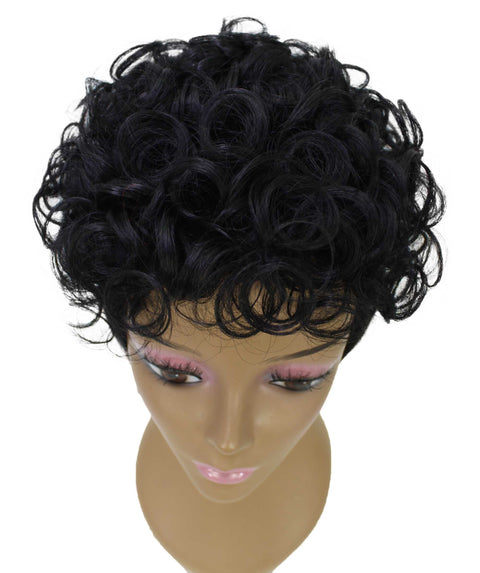 Sydney Black Short Tousled Curly Hair Wig