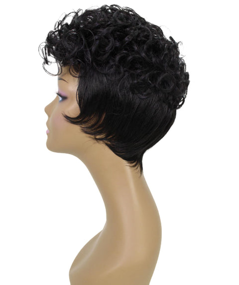 Sydney Natural Black Short Tousled Curly Hair Wig