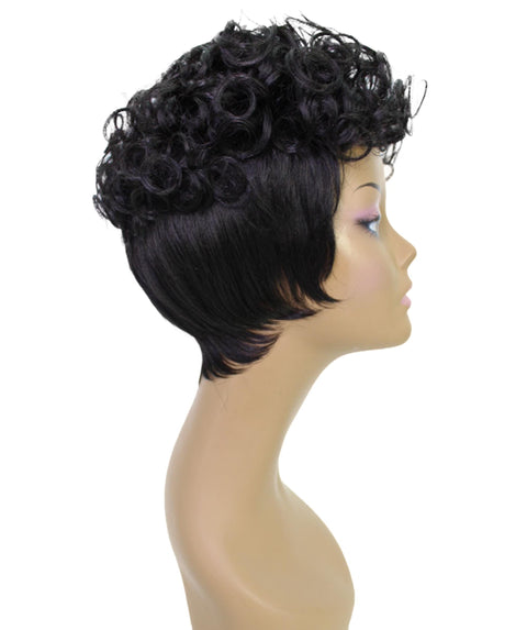 Sydney Natural Black Short Tousled Curly Hair Wig