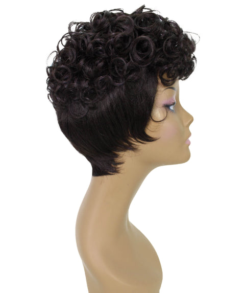 Sydney Dark Brown Short Tousled Curly Hair Wig