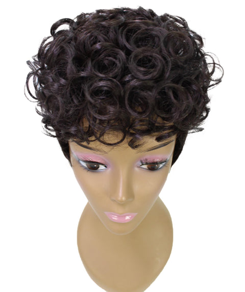 Sydney Dark Brown Short Tousled Curly Hair Wig