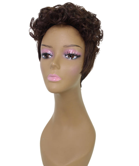 Sydney Medium Brown Short Tousled Curly Hair Wig