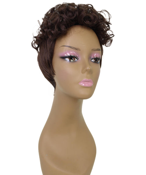 Sydney Medium Brown Short Tousled Curly Hair Wig