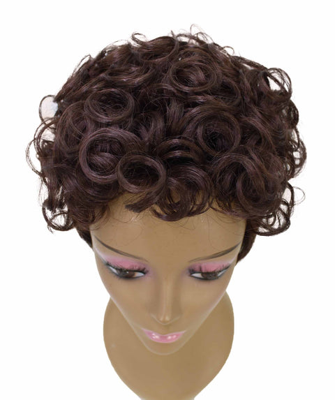 Sydney Medium Brown Short Tousled Curly Hair Wig