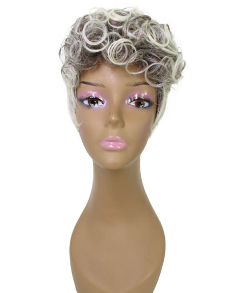 Sydney Gray with Light Blonde Short Tousled Curly Hair Wig