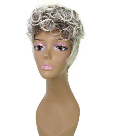 Sydney Gray with Light Blonde Short Tousled Curly Hair Wig