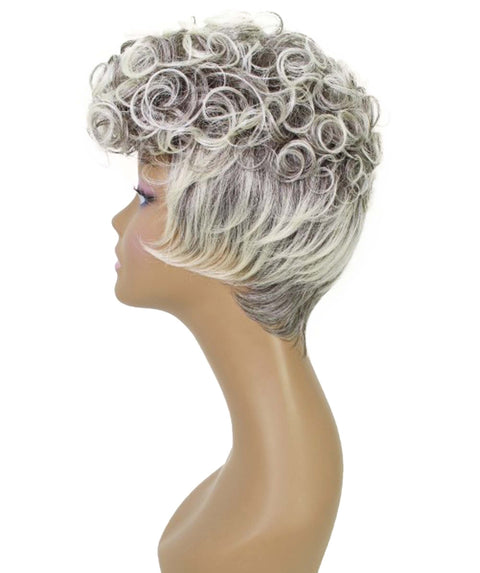 Sydney Gray with Light Blonde Short Tousled Curly Hair Wig