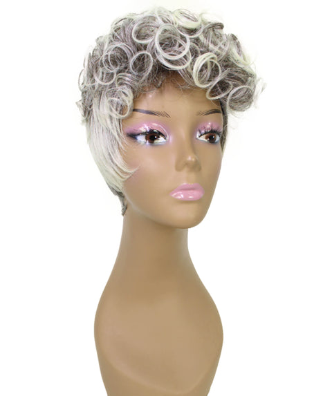 Sydney Gray with Light Blonde Short Tousled Curly Hair Wig