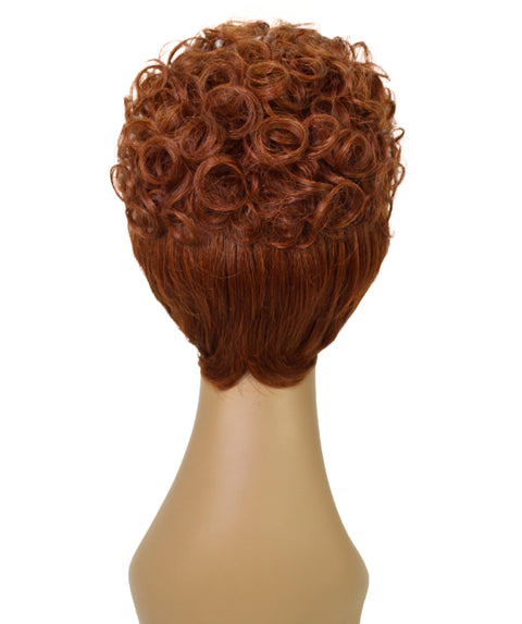 Sydney Brown with Copper Red Short Tousled Curly Hair Wig