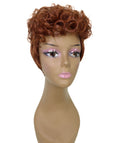 Sydney Brown with Copper Red Short Tousled Curly Hair Wig