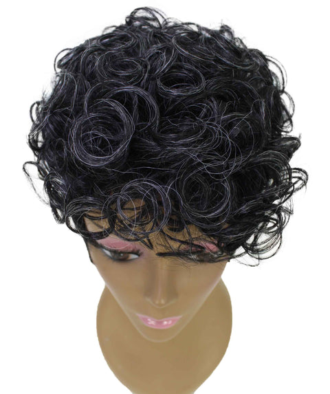 Sydney Salt and Pepper Blend Short Tousled Curly Hair Wig