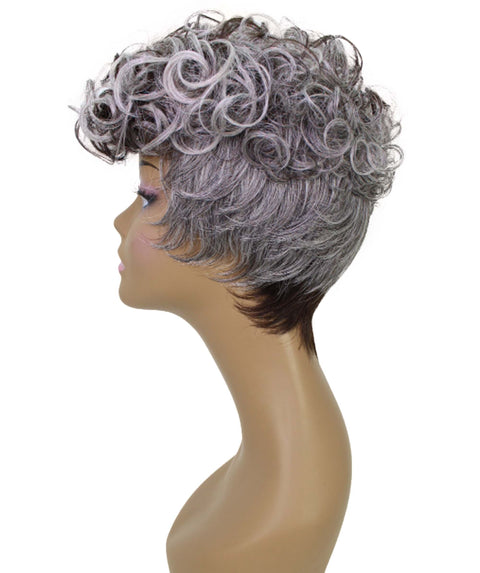 Sydney Charcoal Gray Short Tousled Curly Hair Wig