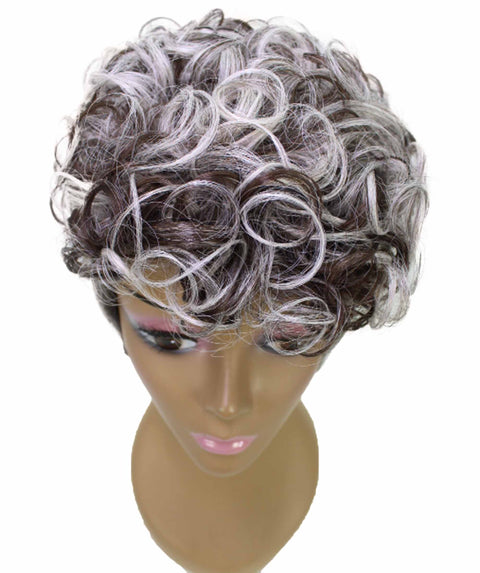 Sydney Charcoal Gray Short Tousled Curly Hair Wig