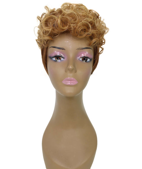 Sydney Auburn Brown with Chestnut Blend Short Tousled Curly Hair Wig