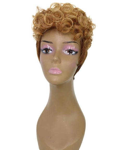 Sydney Auburn Brown with Chestnut Blend Short Tousled Curly Hair Wig