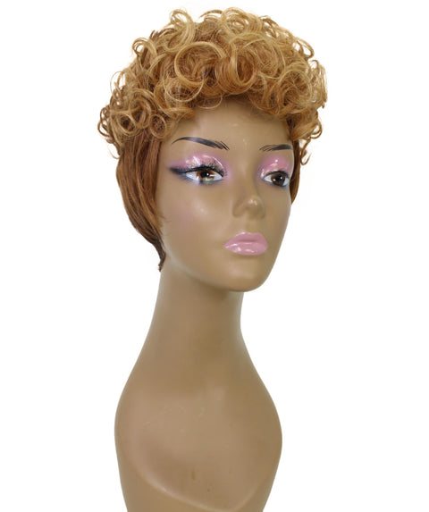 Sydney Auburn Brown with Chestnut Blend Short Tousled Curly Hair Wig