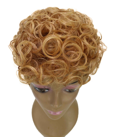 Sydney Auburn Brown with Chestnut Blend Short Tousled Curly Hair Wig