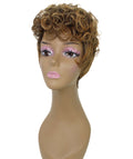 Sydney Dark Brown with Golden Short Tousled Curly Hair Wig