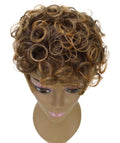 Sydney Dark Brown with Golden Short Tousled Curly Hair Wig