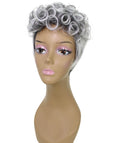Sydney Gray with White Short Tousled Curly Hair Wig