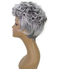 Sydney Gray with White Short Tousled Curly Hair Wig