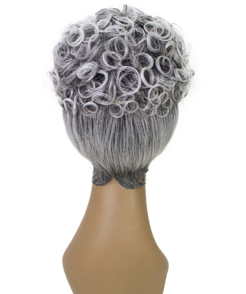 Sydney Gray with White Short Tousled Curly Hair Wig